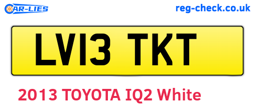 LV13TKT are the vehicle registration plates.