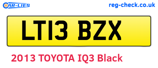 LT13BZX are the vehicle registration plates.