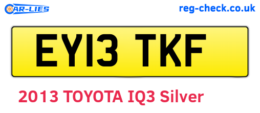 EY13TKF are the vehicle registration plates.