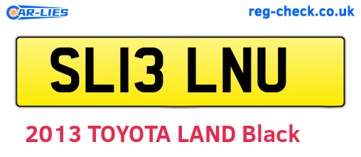 SL13LNU are the vehicle registration plates.