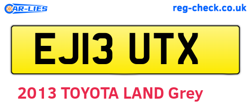 EJ13UTX are the vehicle registration plates.