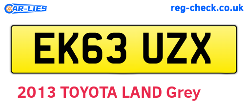 EK63UZX are the vehicle registration plates.