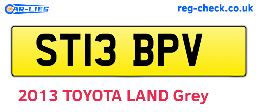 ST13BPV are the vehicle registration plates.