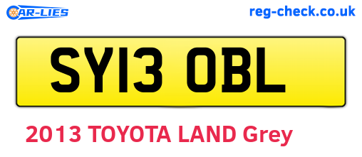 SY13OBL are the vehicle registration plates.