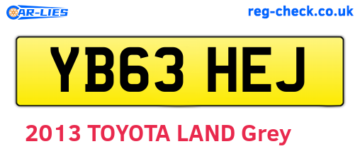YB63HEJ are the vehicle registration plates.