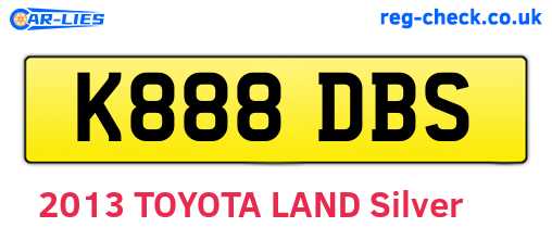 K888DBS are the vehicle registration plates.