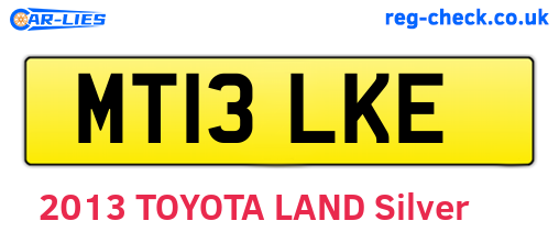 MT13LKE are the vehicle registration plates.