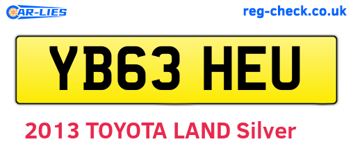 YB63HEU are the vehicle registration plates.