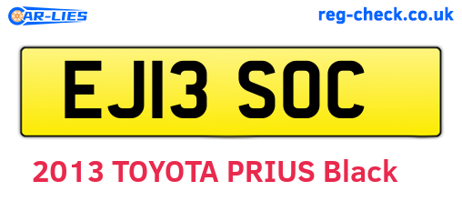 EJ13SOC are the vehicle registration plates.