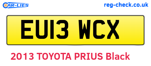 EU13WCX are the vehicle registration plates.