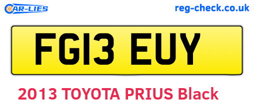 FG13EUY are the vehicle registration plates.