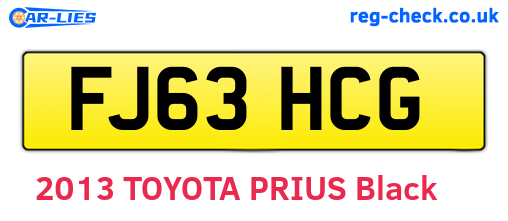 FJ63HCG are the vehicle registration plates.