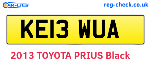 KE13WUA are the vehicle registration plates.