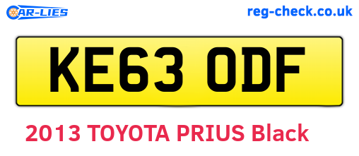 KE63ODF are the vehicle registration plates.