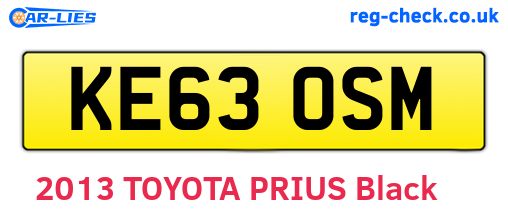 KE63OSM are the vehicle registration plates.