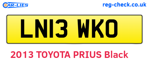 LN13WKO are the vehicle registration plates.