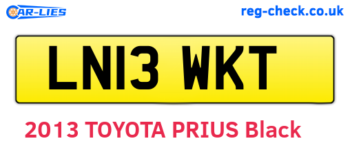 LN13WKT are the vehicle registration plates.