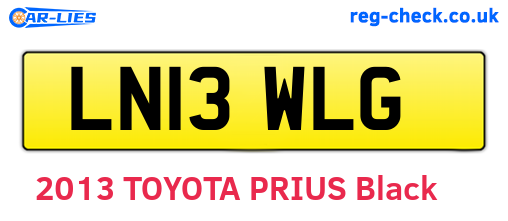 LN13WLG are the vehicle registration plates.