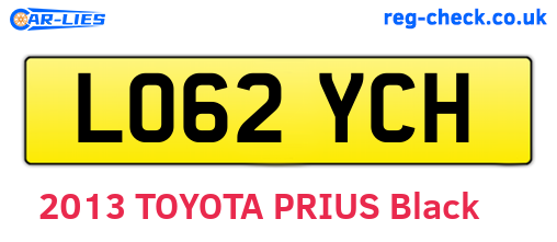 LO62YCH are the vehicle registration plates.