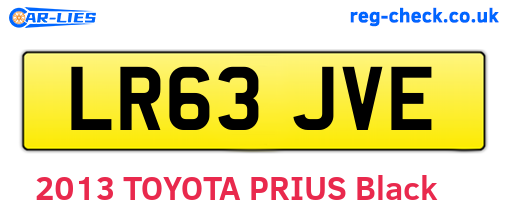 LR63JVE are the vehicle registration plates.