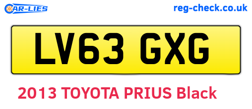 LV63GXG are the vehicle registration plates.
