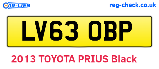 LV63OBP are the vehicle registration plates.