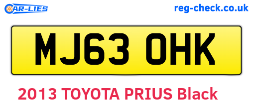 MJ63OHK are the vehicle registration plates.