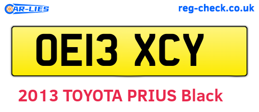 OE13XCY are the vehicle registration plates.