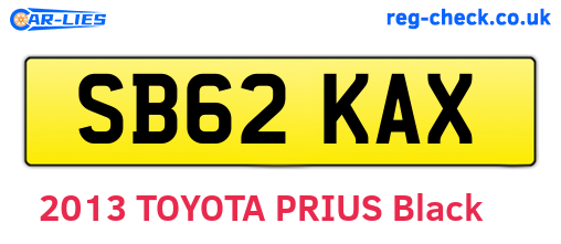 SB62KAX are the vehicle registration plates.
