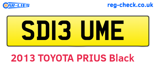 SD13UME are the vehicle registration plates.