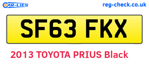 SF63FKX are the vehicle registration plates.
