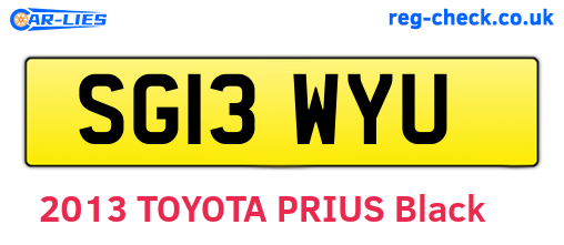 SG13WYU are the vehicle registration plates.