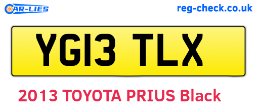 YG13TLX are the vehicle registration plates.