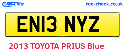 EN13NYZ are the vehicle registration plates.