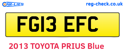 FG13EFC are the vehicle registration plates.