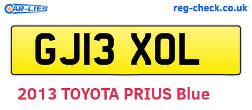 GJ13XOL are the vehicle registration plates.