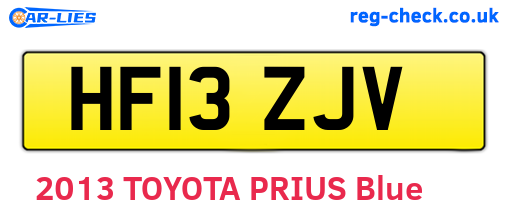 HF13ZJV are the vehicle registration plates.
