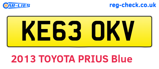 KE63OKV are the vehicle registration plates.