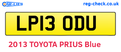 LP13ODU are the vehicle registration plates.