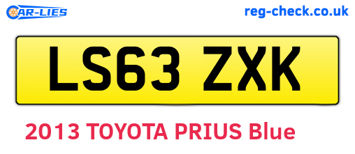 LS63ZXK are the vehicle registration plates.