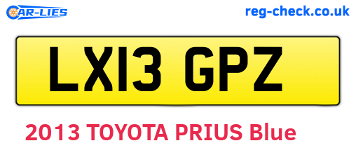 LX13GPZ are the vehicle registration plates.