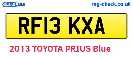 RF13KXA are the vehicle registration plates.