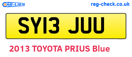 SY13JUU are the vehicle registration plates.
