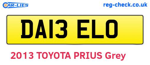 DA13ELO are the vehicle registration plates.