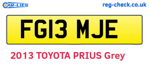 FG13MJE are the vehicle registration plates.