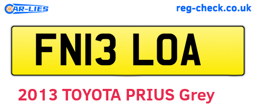 FN13LOA are the vehicle registration plates.