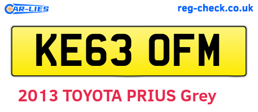 KE63OFM are the vehicle registration plates.
