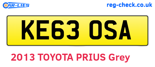 KE63OSA are the vehicle registration plates.