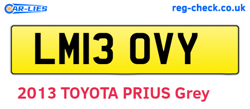 LM13OVY are the vehicle registration plates.