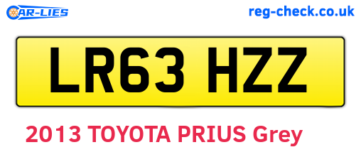LR63HZZ are the vehicle registration plates.